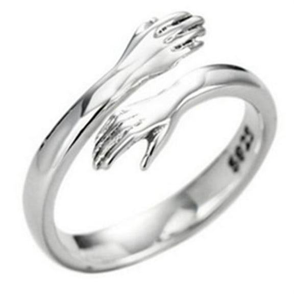 925 sterling silver jewelry love hug ring retro fashion tide flow open ring