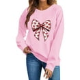 thumbnail image 5 of Valentines Day Pullover Sweatshirts Women Cute Heart Graphic Valentine Sweater Tops Casual Funny Long Sleeve Shirts, XL Pink, 5 of 6