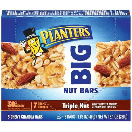 Planters Big Triple Nut Chewy Granola Bars, 5ct