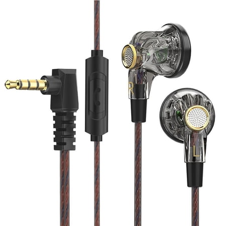 JOGZMZ Wired Earphones Flat Earbuds Wired Control with Microphone Music and Sports 16mm Dynamics Flat Earbuds