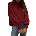 thumbnail image 2 of AOOCHASLIY 2023 Womens Sweater Fashion Women Solid Long Sleeve Pullove Turtleneck-Neck Casual Sweater Tops, 2 of 4