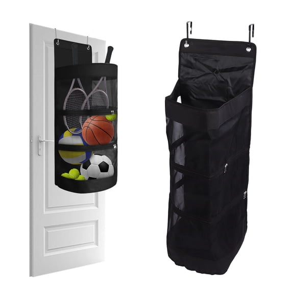 Yajisi Waterproof Hanging Sports Equipment Organizer Bag – Door Garage Toy & Ball Storage for Soccer, Basketball, Tennis, Volleyball