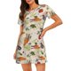 thumbnail image 1 of Balery Cute Vegetables Camisón de manga corta con cuello redondo para mujer, cómodo y elegante., 1 of 6