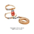 thumbnail image 2 of FONDOTIN 1Set Orange Cat Leash and Harness Set Flat Rope Escape Proof Design for Cats, 2 of 8