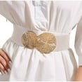 thumbnail image 2 of Wancir Women Wide Stretchy Waist Belt with Round Buckle Retro Cinch Elastic Waistband for Ladies Dress Decoration, 2 of 5
