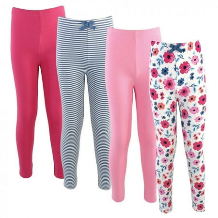 UPC: 0660168615593 | Touched by Nature Baby Toddler Big Kids and Youth Girl Organic Cotton Leggings 4pk Garden Floral 12-18 Months