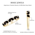thumbnail image 6 of Rosec Jewels Natural Black Onyx Half Eternity Ring - Black Onyx Diamond Ring - AAA Quality - Ready to Gift for Anniversary, 18K Yellow Gold, US 3.00, 6 of 7