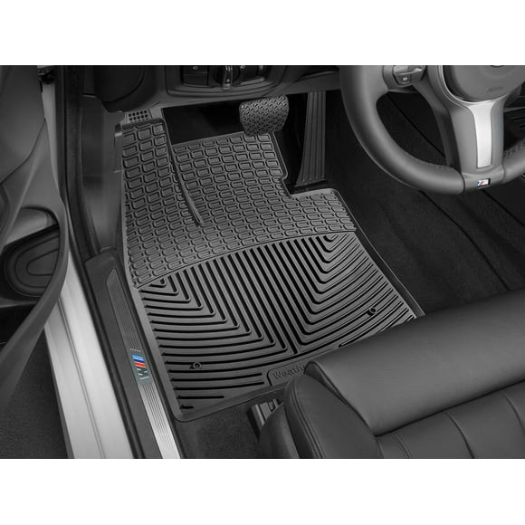 Weathertech Floor Mat W382 All-Weather; Direct-Fit; Deeply Sculpted Channels; Black; Thermoplastic Elastomer TPE; 2 Piece