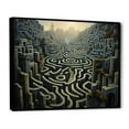 thumbnail image 3 of Designart "Surreal Maze Landscape Exploration IV" Extra Large Landscapes Framed Wall Art - Traditional Brown Surrealism Landscape Entryway Framed Wall Art, 3 of 7