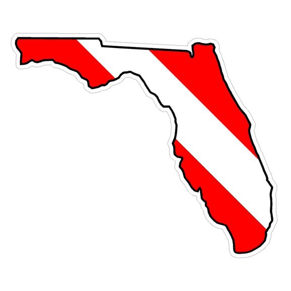 Florida State (B1) Diver Down Flag Yeti Tumbler Decal Sticker Laptop