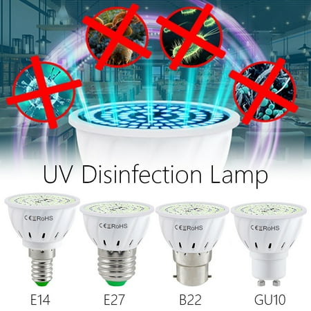 

Yixx AC 110/220V 6/8W E27 GU10 E14 B22 Household LED Ultraviolet Sterilize Light Bulb