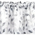 thumbnail image 3 of Watercolor Leaves Print Valance for Windows, Grey and White Floral Printed Short Curtains Valances Rod Pocket for Kitchen Bathroom Cafe Living Room 52 x 18 Inches, Gray, 3 of 6