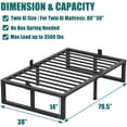 thumbnail image 3 of Twin XL Size Bed Frame, 14 Inch Heavy Duty Support 3500 lbs Metal Platform, No Box Spring Needed/Noise Free/Non-Slip/Steel Slat Support/Easy Assembly, 3 of 5