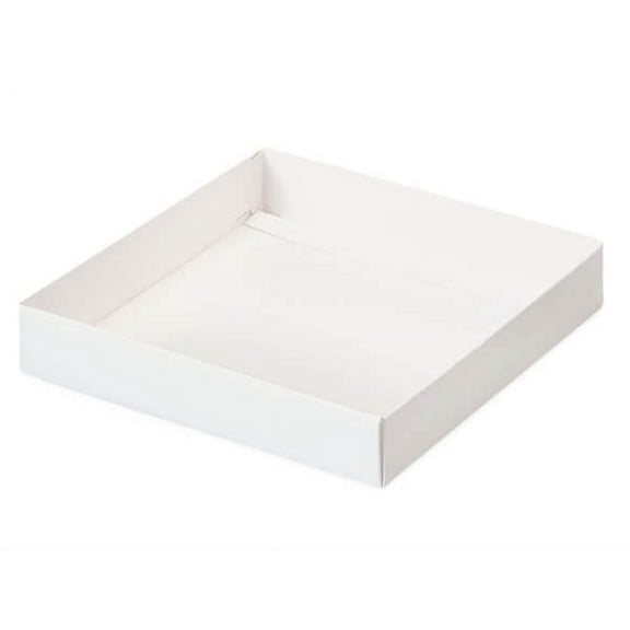 100 PK, White Slide Open Candy Box Base, 5.75 x 5.75 x 1" For Sweet Desserts, Made In USA