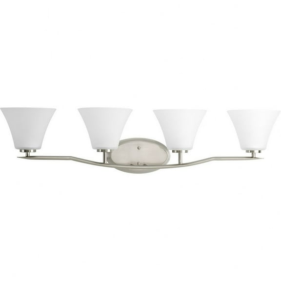 Progress Lighting P2007-09 100W Bravo Collection Med Four-Light Medium Bath Bracket & Vanity - Brushed Nickel