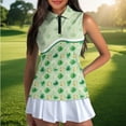 thumbnail image 4 of Uorisanigo St. Patrick's Leaf Womens Moisture Wicking Casual Tennis Activewear Comfortable Women's Sleeveless Golf Tennis Shirts Quarter Zip Pullover Size S, 4 of 7
