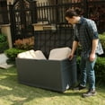 thumbnail image 7 of Cozyhom Resin Wicker Patio Storage Deck Box 120 Gallon, Outdoor Waterproof Patio Cushion Storage Lockable Outside Container, Gray, 7 of 7