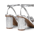 thumbnail image 3 of Sandalias de Tacón con Moño para Mujer DREAM PAIRS Plata Tacón de 7.5 cm, 3 of 7