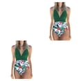 thumbnail image 4 of Soidarity Traje de baño de mujer Traje de baño de moda Traje de baño de moda Verde + Flor blanca M Type1 NO1 Soidarity CBP218378, 4 of 6