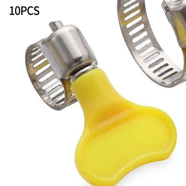 Bgsha 10 *Jubilee Clips Stainless Steel Hose Clips Plastic Handle Worm Drive HoseClips