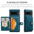 thumbnail image 2 of Back Wallet Case for Google Pixel 7 Pro with Detachable Card Slots Holder Magnetic Closure Cover, Premium PU Leather Slim Kickstand Soft Silicone Shockproof Lens Protective Case,Blue, 2 of 7