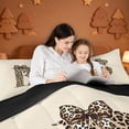 thumbnail image 4 of meiyoeat leopard Bowknot Monogram Art Twin Comforter Sets,Cheetah Print Initial B Bedding Set,Black Reversible,2 Pieces,1 Comforter and 1 Pillowcase, 4 of 7