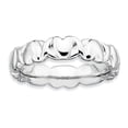 thumbnail image 1 of Bague en Argent Sterling Stackable Expressions Rhodium Hearts Taille 5, 1 of 3