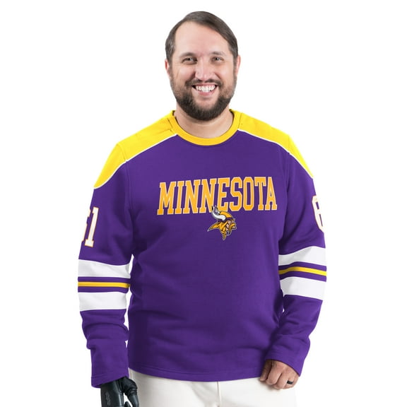 Men's G-III Sports by Carl Banks Purple Minnesota Vikings Adaptive Lord Stanley Crewneck Sweatshirt