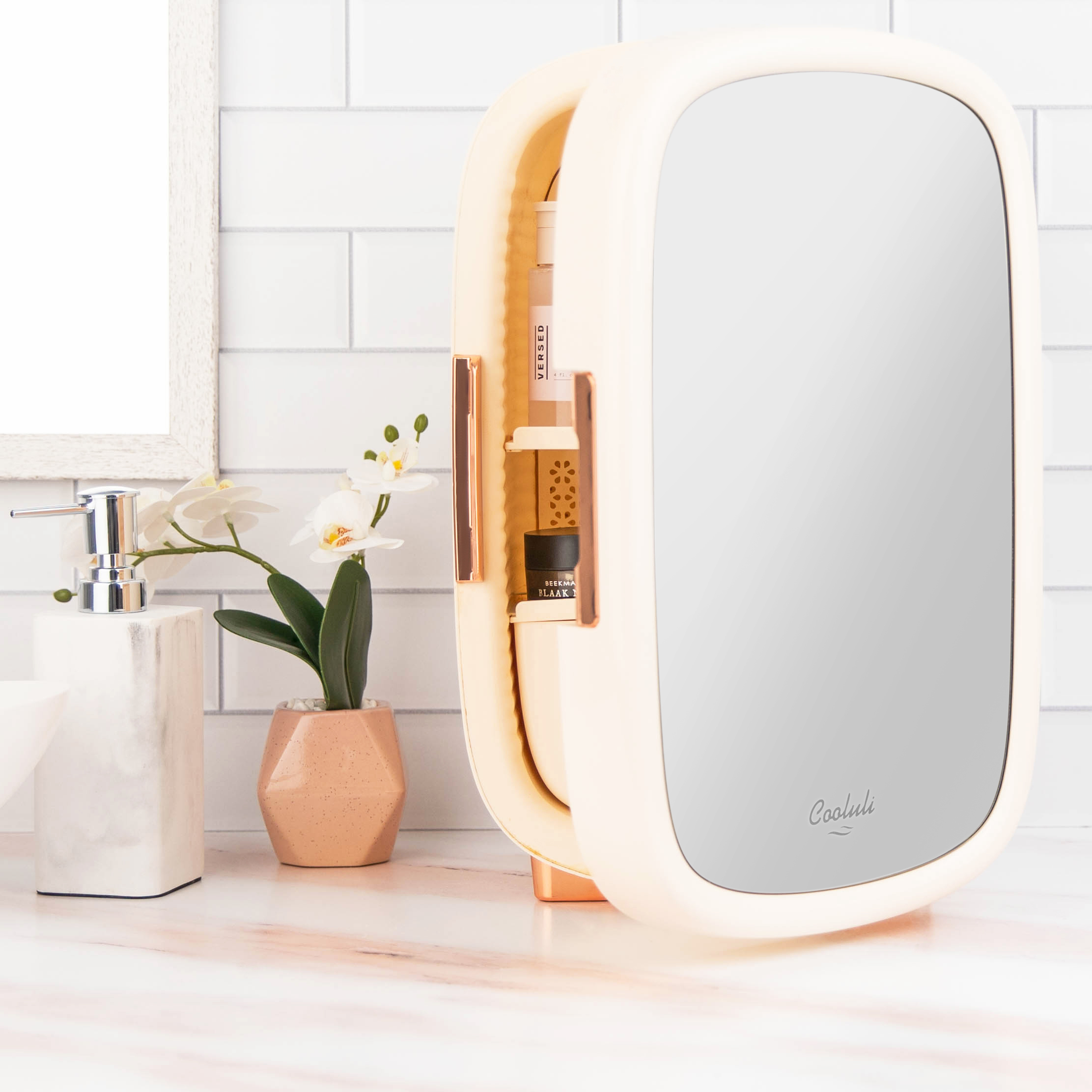Cooluli 12 Liter Beauty Mini Mirror Fridge, White