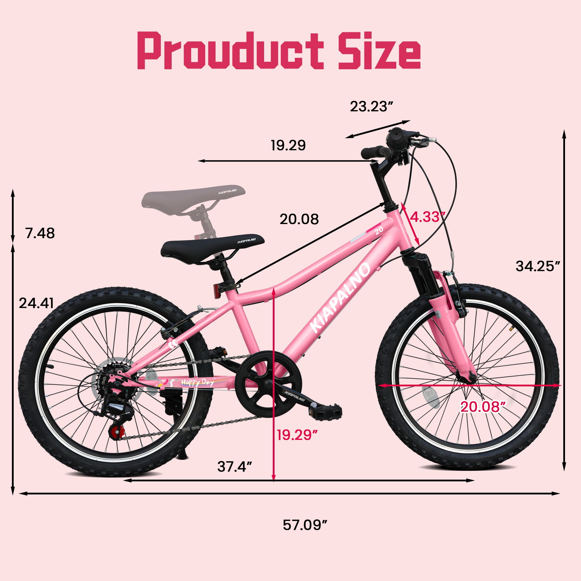20 inch Mountain Bike, 7-Speed Adult Dual-Suspension Mountain Bicycle with Sturdy Steel Frame, Excellent Twist Shifting, Dual Handbrake & Adjustable Seat for Men Women