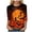 Black, variant on vigerkar Women's 3/4 Sleeve Crewneck Graphic T-Shirt Witch Pumpkin Skull Print Gothic Style Pullover Tops (Orange, XL)
