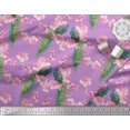 thumbnail image 3 of Soimoi Moss Georgette Fabric Floral & Peacock Bird Print Fabric by The Yard 42 Inch Wide, 3 of 3