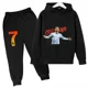 thumbnail image 3 of Conjunto de sudadera y pantalones deportivos para niños, conjunto de 2 piezas para niños y niñas, ropa para niños con estampado de avatar de Ronaldo, 3 of 5