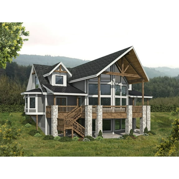 001-3916: Craftsman Northwest 3 Bed, 3 Bath Luxury Home Plan, 2658 Sq Ft: Full Blueprints with License to Build by Home Plan Marketplace - Lesuto