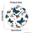 thumbnail image 7 of ZXCXRQFa Desk Clocks Blue Butterflies And Flowers Wooden Silent Non-Ticking 10 Inch Round Clocks Battery Operated Analog for Living Room Kitchen Bedroom Bathroom Office Home School Decor, 7 of 7