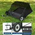 thumbnail image 2 of 42" Tow-Behind Lawn Sweeper - 21 cu. ft Heavy-Duty Leaf & Grass Collector with Adjustable Height for Yard, Lawn & Farm Use,Black, 2 of 7