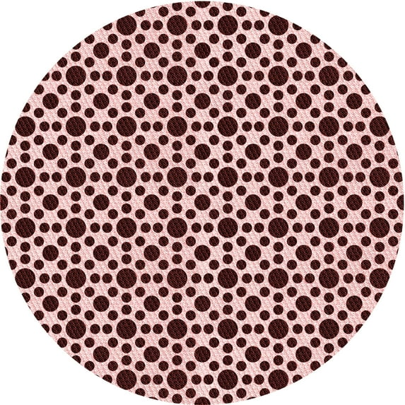 Ahgly Company Indoor Round Patterned Deep Rose Pink Area Rugs, 7' Round