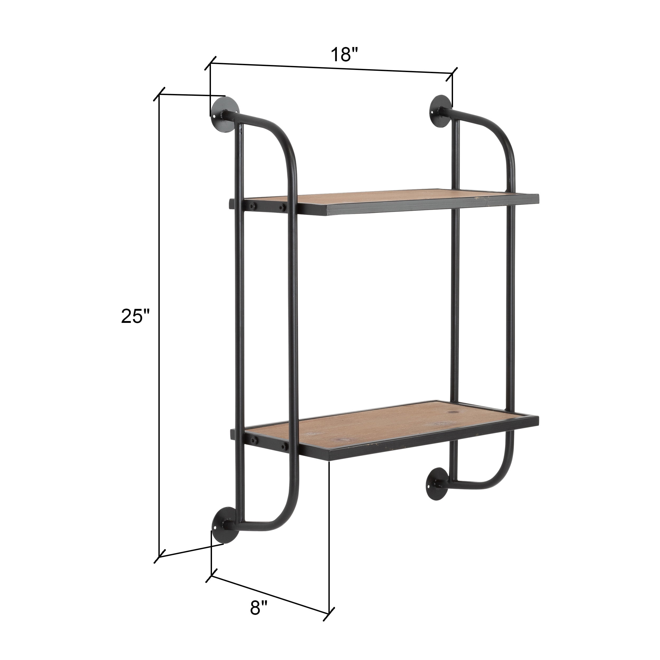 Aspire Home Accents 8 in x 18 in 2-Tier Distressed Floating Shelf