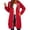 Red, variant on Swanpen Women's Solid Color Zip Up Long Hoodie Jacket Loose Mid Length Fleece Coat with Side Pockets