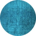 thumbnail image 1 of Ahgly Company Indoor Round Oriental Light Blue Industrial Area Rugs, 5' Round, 1 of 4