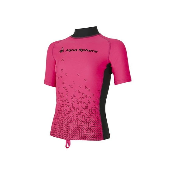 Aqua Sphere Bix Girls Pink Short Sleeve Rash Guard Shirt Size 14Y