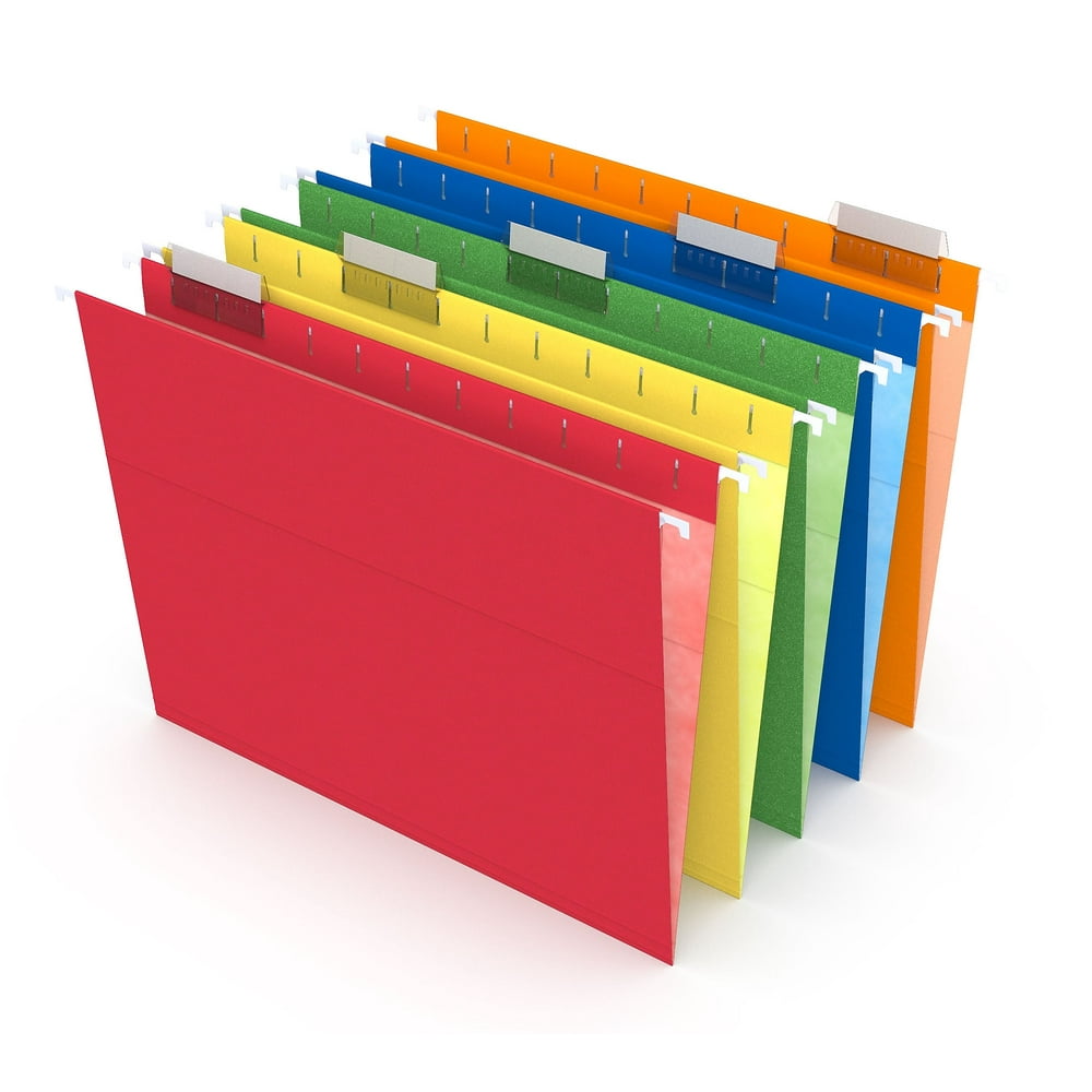 MyOfficeInnovations Hanging File Folders 5 Tab Letter Size Assorted 25