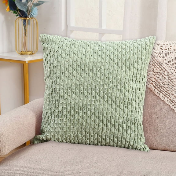 Tuvgenk 18x18 Decorative Pillow Covers Green Stain Protection Pillow Covers Square Soft Decorative Couch Pillow Covers