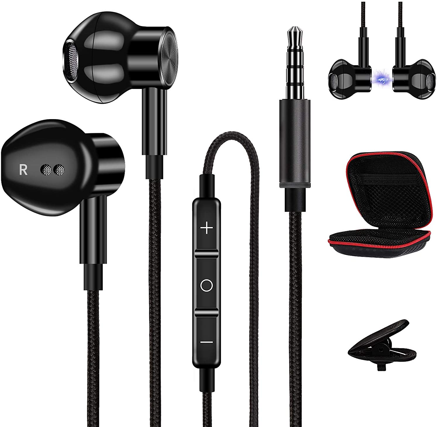 Wired Earbuds for Galaxy A12 Google Pixel 4a inEar 3.5mm Headphones with Microphone with