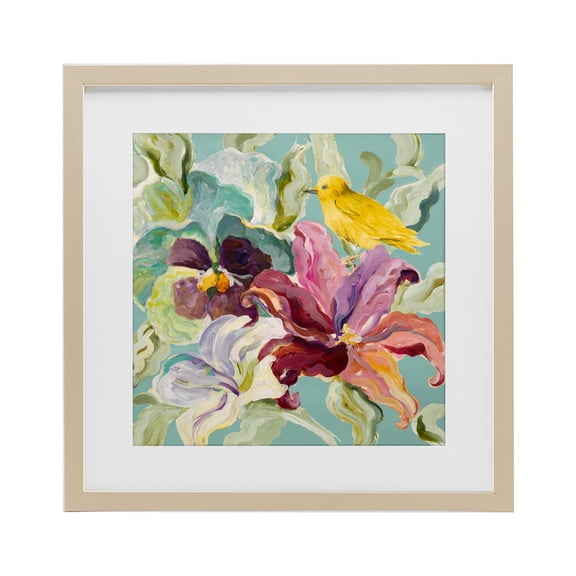 Stupell Industries Lyrical Garden Canary Birch Framed Print Under Glass, design by Lanie Loreth