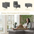 thumbnail image 6 of Faux Leather Modular Sectional Couches for Living Room, Modular Convertible L-Shaped 5 Seat Sectional Sofa with Storage & Ottoman, 118 inch Width, Grey, 6 of 9