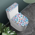 thumbnail image 3 of HELLHERO Butterfly Polyester Toilet Seat Lid Cover Set & Stretch Fit Bathroom Seat Covers & Elastic Edge for Hotel Fits All Toilet Shapes, 3 of 7