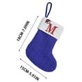 thumbnail image 2 of Tunhigl Handcrafted Knitted Christmas Stocking for Kids - Personalized Embroidered Letter Holiday Gift Bag with Candy for Fireplace and Tree Decor Navy Blue, 2 of 9