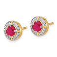 thumbnail image 2 of Primal Gold 14 Karat Yellow Gold Diamond and Ruby Fancy Earrings, 2 of 4