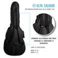 thumbnail image 2 of PAQUETE Estuche para guitarra clásica, Funda para guitarra, Gig bag , guitar case para trasporte y protección, color negro bordes grises + Tahali strap correa guitarra Kidam  FLAMAS ROJAS, 2 of 5